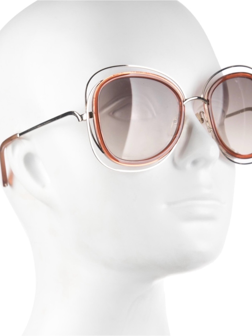 Chloe Pink Carlina Gradient Round Oversized Sunglasses